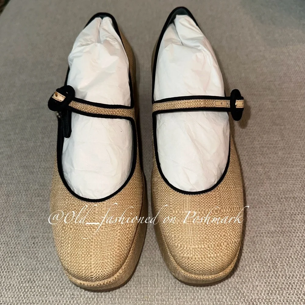 LARROUDÉ Blair Flatform - Beige Raffia